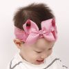 Baby Big Flower Bowknot Hairband Soft Nylon Girls Headband Elastic Kids Turband - Purple