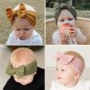 2Pcs/Lot Baby Headband Sets Bow Baby Girl Nylon Headbands Twist Cable Soft Knot Turban Kids Headwear Baby Accessories Haarband - Light Pink