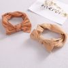 3-Piece Set Infant Baby Elastic Headband Jacquard Wide-Brimmed Nylon Bow Children's Hair Band - 3 piece Orange khaki beige