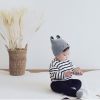 New Grey Baby Bear Ear Knit Hat - Gray