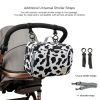 Waterproof baby print stroller bag storage hanging bag diaper bag mother and baby mommy bag - Mommy Bag-Milk pattern