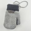 2022 New Cute Boys Girls Gloves Winter Thick Warm Knitted Mittens For Newborn Kids 0-3Y Children Gloves Gift - Gray