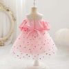 Baby Girl Sequin Patched Design Mesh Patchwork Formal Princess Dress - 100 (2-3Y) - Pink