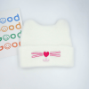 White Baby Cute Embroidered Cat Ear Hat - White