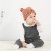 Red Baby Cute Ear Striped Hat - Red