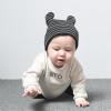 Gray Baby Cute Ear Striped Hat - Gray