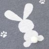 Baby Cartoon Rabbit & Footprints Embroidered Graphic 3D Tail Blanket - Apricot - (0-12Y)