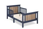 Connelly Reversible Panel Toddler Bed Midnight Blue/Vintage Walnut - as Pic