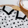 Baby Girl Polka Dot Graphic Salior Collar Design Bodysuit - 66 (3-6M) - White