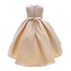 Baby Girl Flower Embroidered Pattern Vest Formal Dress Birthday Dress - 100 (2-3Y) - Beige