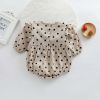 Baby Girl Polka Dot Pattern Little Flying Sleeve Loose Bodysuit - 66 (3-6M) - Brown