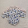 Baby Flower Pattern Stand Collar Long Sleeve Onesies - 66 (3-6M) - Blue