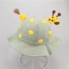 Children's hats deer fisherman hat boys and girls sunshade baby pot hat - Green