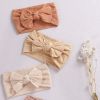 3-Piece Set Infant Baby Elastic Headband Jacquard Wide-Brimmed Nylon Bow Children's Hair Band - 3 piece Orange khaki beige