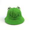 Children's Korean-Style Cute Frog Fisherman Hat Cotton Embroidered Sun Hat Warm Ear Protection Basin Hat - Children Green - Free size