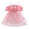 Baby Girl Sequin Patched Design Mesh Patchwork Formal Princess Dress - 100 (2-3Y) - Pink