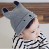 Grey Baby Bear Ear Knit Hat - Gray