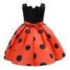 Baby Girl Polka Dot Graphic Sleeveless Performance Evening Dress - 100 (2-3Y) - Orange