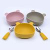 Baby Cartoon Panda Shape Complementary Food Training Silicone Bowl - Average Size (0-8Y) - Pink