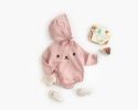 Baby 1pcs Cartoon Print Pattern Long Sleeved Cotton Triangle Onesies With Hat - 66 (3-6M) - Brown