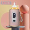 1Pc Baby Bottle Warmer Feeding Bottle Heat Keeper Travel Warmer Cover Formula Milk Water USB Heater Outdoor Bottle Warmer - Pink