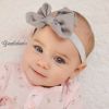 2 Pieces Baby Headband for Child Bowknot Headwear Cables Turban for Kids Elastic Headwrap Baby Hair Accessories - Light Pink