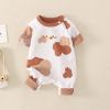 Baby Cartoon Graphic Quality Handknit Design Fashion Jumpsuit - 59 (0-3M) - Brown