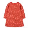 Baby Girl Ditsy Flower Graphic Embroidered Design Long Sleeve Dress - 90 (12-24M) - Red