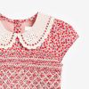 Baby Girl Ditsy Flower Print Hollow Carved Neck Knitted Waist Dress - 90 (12-24M) - Red