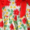 Baby Girl Flower Pattern Bow Patched Design Beautiful Dress - 73 (6-9M) - Orange