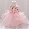 Baby Girl Sequins Patched Design Sleeveless Tutu Style Baptism Birthday Dress - 73 (6-9M) - Light Pink