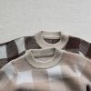 Baby Plaid Graphic Long Sleeve Crewneck Knit Thickened Onesies - 66 (3-6M) - Coffee