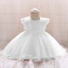 Baby Girl Floral Patched Graphic Mesh Tutu Dress Birthday Baptism Dress - 73 (6-9M) - Pink