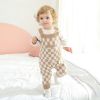 Baby Checkerboard Pattern Strap Design Knit Spring Autumn Rompers - 59 (0-3M) - Green