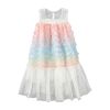 Baby Girl Colorful Lace Pattern Patchwork Design Sleeveless Vest Dress - 90 (12-24M) - White