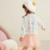 Baby Girl Cartoon Print Pattern Mesh Patchwork Design Hoodie Dress - 90 (12-24M) - White