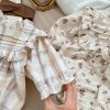 Baby 1pcs Print Pattern Ruffle Design Long Sleeve Onesies - 66 (3-6M) - Apricot