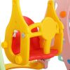 5 in 1 Slide and Swing Playing Set, Toddler Extra-Long Slide with 2 Basketball Hoops, Football, Ringtoss, Indoor Outdoor XH - Red yellow