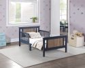 Connelly Reversible Panel Toddler Bed Midnight Blue/Vintage Walnut - as Pic