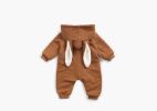 Baby Cartoon Shape Design Soft Fleece Thickened Romper In Autumn & Winter - 66 (3-6M) - Black