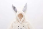 Baby Embroidered Pattern Rabbit Ear Design Thickened Onesies Bodysuit - 66 (3-6M) - Pink