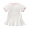 Baby Girl 1pcs Logo Graphic Graphic Side & Neck Striped Design Ruffle Hem Baseball Dress - 73 (6-9M) - Pink