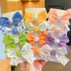 Cute Bows Baby Girls Hair Clips Solid Color Floral Pattern Children Hairpins Korean Korean Kids Hair Accessories - B- Purple