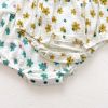 Baby Girl Floral Print Sleeveless Suspenders Onesies - 66 (3-6M) - Green