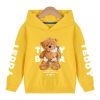 Baby Boy Slogan And Bear Print Pattern Long Sleeve Hoodie With Hat - 90 (12-24M) - Blue