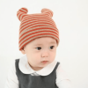 Red Baby Cute Ear Striped Hat - Red