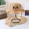 Adult Rabbit Ear Sunshade Straw Hat - Khaki