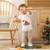 Baby Christmas Hat Pattern Strappy Design Knitted Triangle Onesies - 73 (6-9M) - Grey