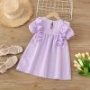 Baby Solid Color Ruffle Design Simple Style Summer Dress - 90 (12-24M) - Green