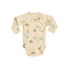 Baby Boy And Girl Flower Pattern Side Belted Design Soft Cotton Onesies - 66 (3-6M) - Apricot